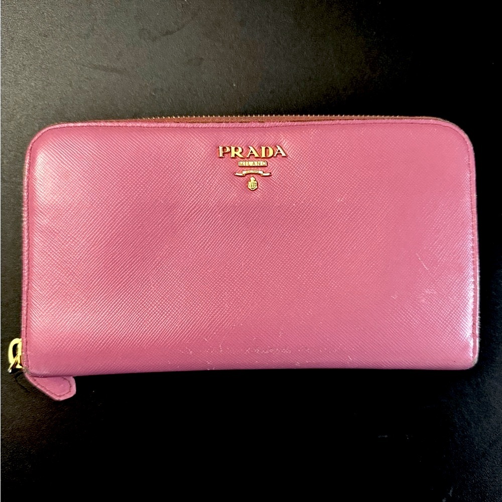💯PRADA Saffiano Leather Large Wallet